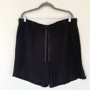 EILEEN FISHER Size XL Tencel Blend Loose Fit Black Elastic Waist Pull On Shorts